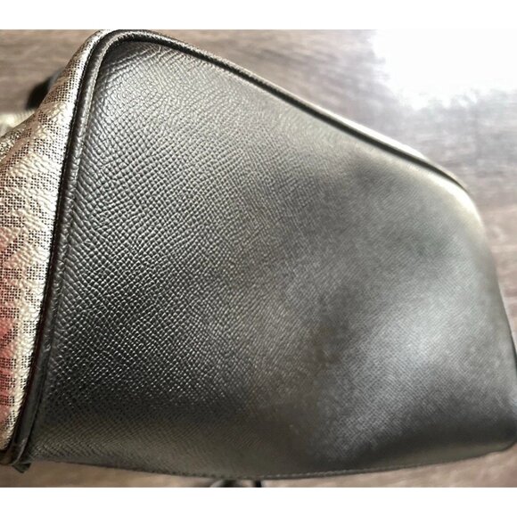 Michael Kors Mini Backpack MK Signature Women’s Leather Black Metallic Silver - Picture 6 of 16